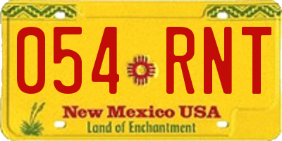 NM license plate 054RNT