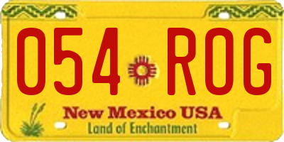 NM license plate 054ROG
