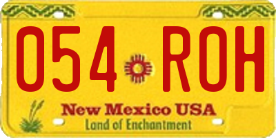 NM license plate 054ROH