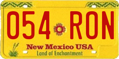 NM license plate 054RON
