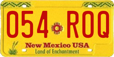 NM license plate 054ROQ