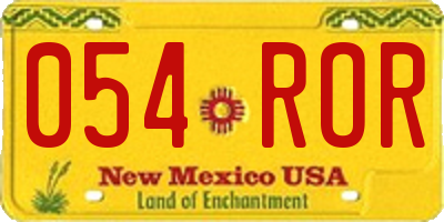 NM license plate 054ROR
