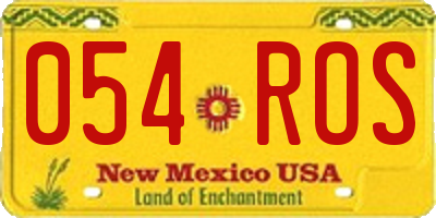 NM license plate 054ROS
