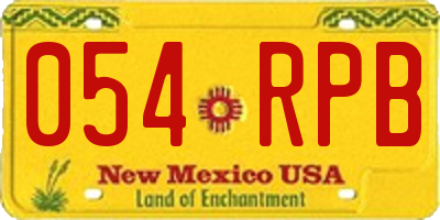 NM license plate 054RPB