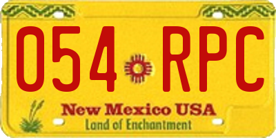 NM license plate 054RPC