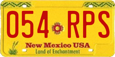 NM license plate 054RPS