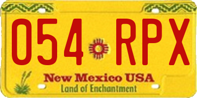 NM license plate 054RPX