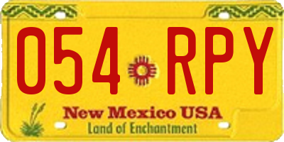 NM license plate 054RPY
