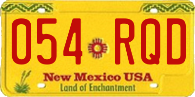 NM license plate 054RQD
