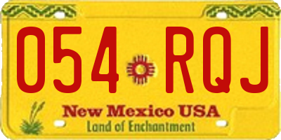 NM license plate 054RQJ