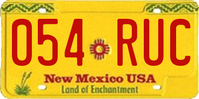 NM license plate 054RUC
