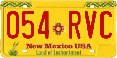 NM license plate 054RVC