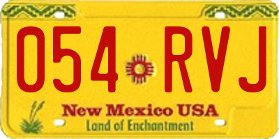 NM license plate 054RVJ
