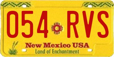 NM license plate 054RVS