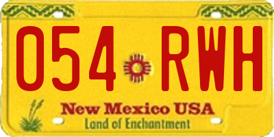 NM license plate 054RWH