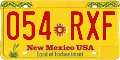 NM license plate 054RXF