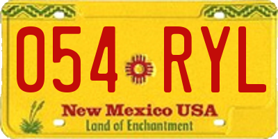 NM license plate 054RYL
