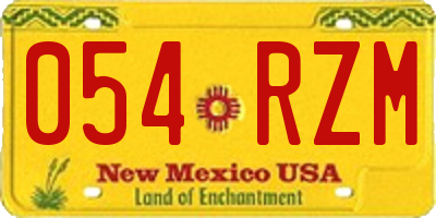 NM license plate 054RZM