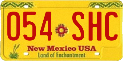 NM license plate 054SHC