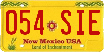 NM license plate 054SIE