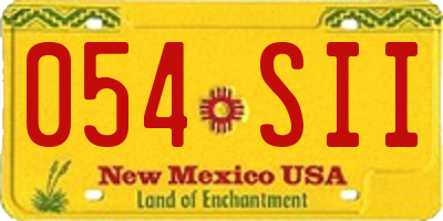 NM license plate 054SII