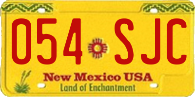 NM license plate 054SJC