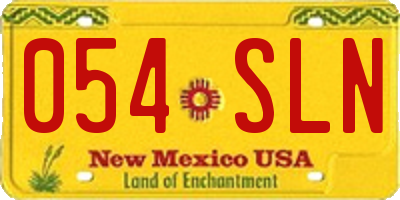 NM license plate 054SLN