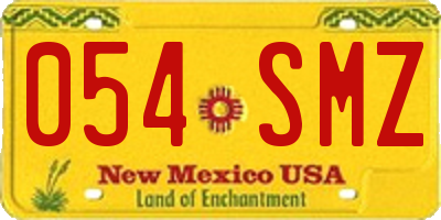 NM license plate 054SMZ