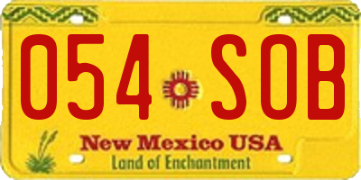 NM license plate 054SOB