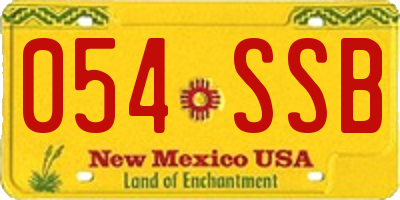 NM license plate 054SSB