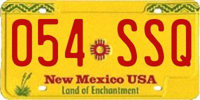 NM license plate 054SSQ