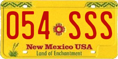 NM license plate 054SSS