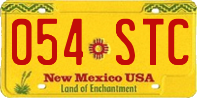 NM license plate 054STC