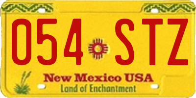 NM license plate 054STZ
