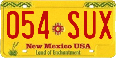 NM license plate 054SUX