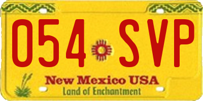 NM license plate 054SVP