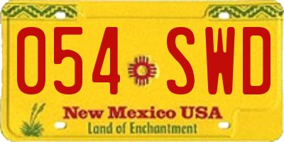 NM license plate 054SWD