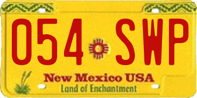 NM license plate 054SWP