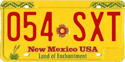 NM license plate 054SXT