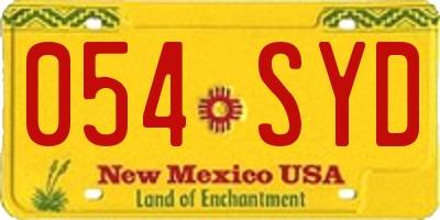 NM license plate 054SYD