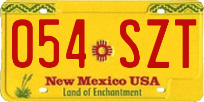 NM license plate 054SZT