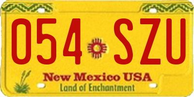 NM license plate 054SZU