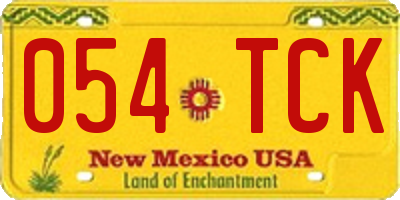 NM license plate 054TCK