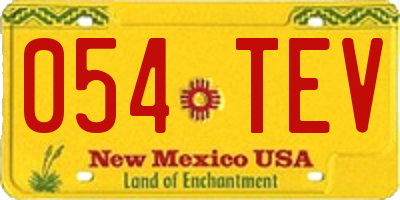 NM license plate 054TEV