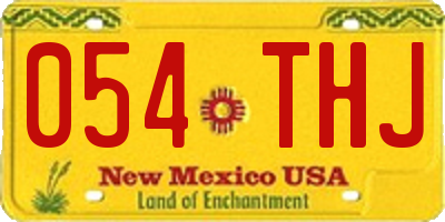 NM license plate 054THJ