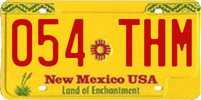 NM license plate 054THM