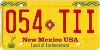 NM license plate 054TII