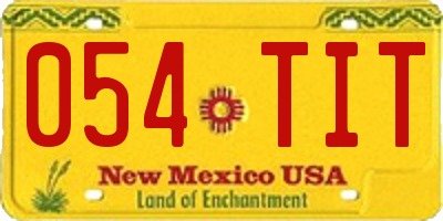 NM license plate 054TIT