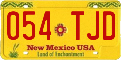 NM license plate 054TJD