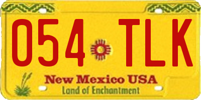 NM license plate 054TLK
